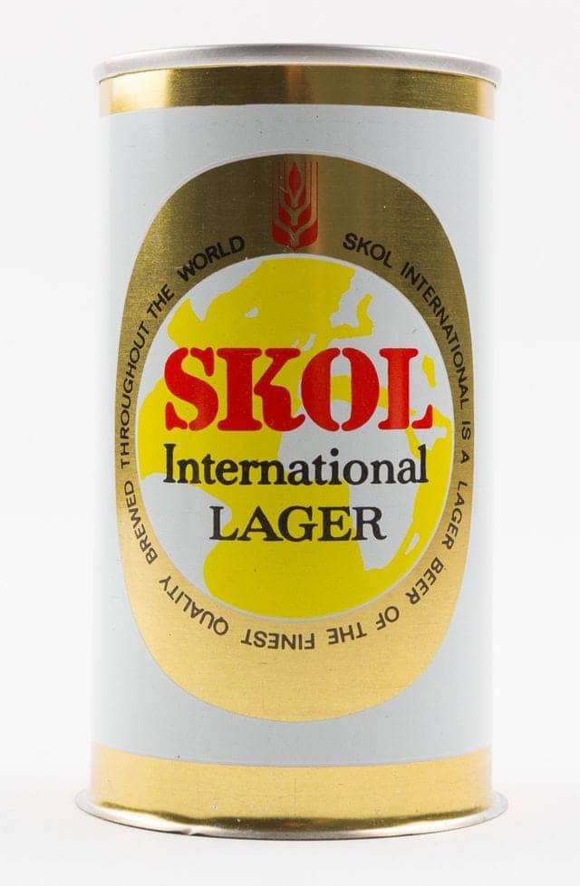 Skol International lager, primera cerveza enlatada en España